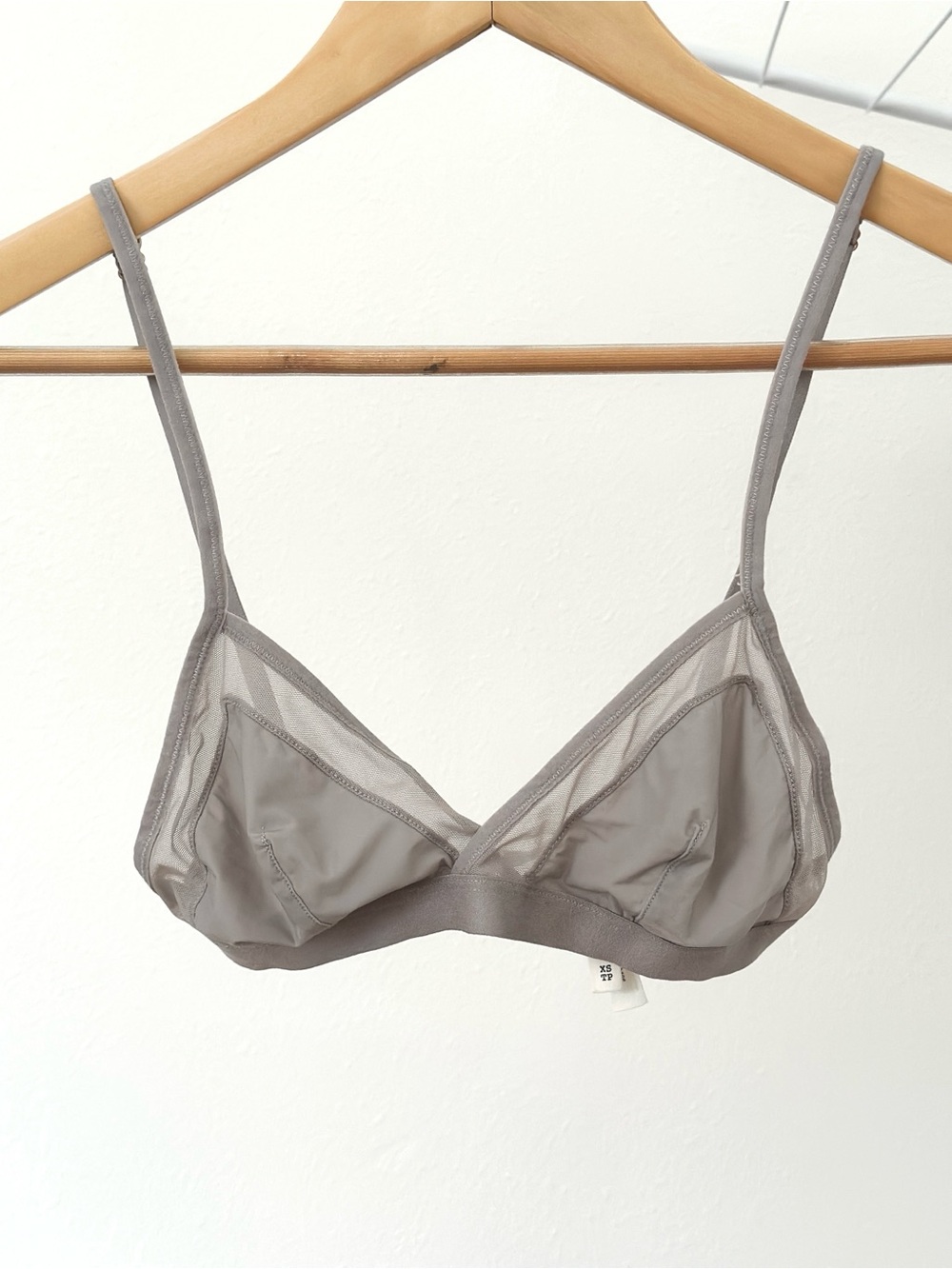 Madewell Triangle Adjustable Bralette in Light Gray XS